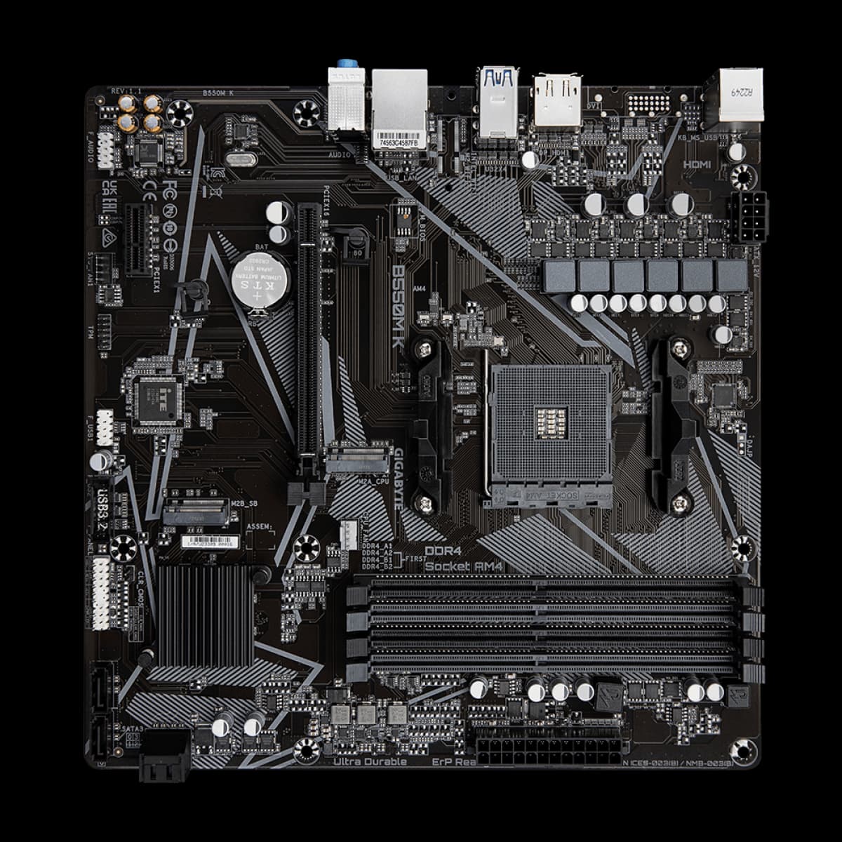 Placa Mãe Gigabyte B550M K, Chipset B550, AMD AM4, mATX, DDR4