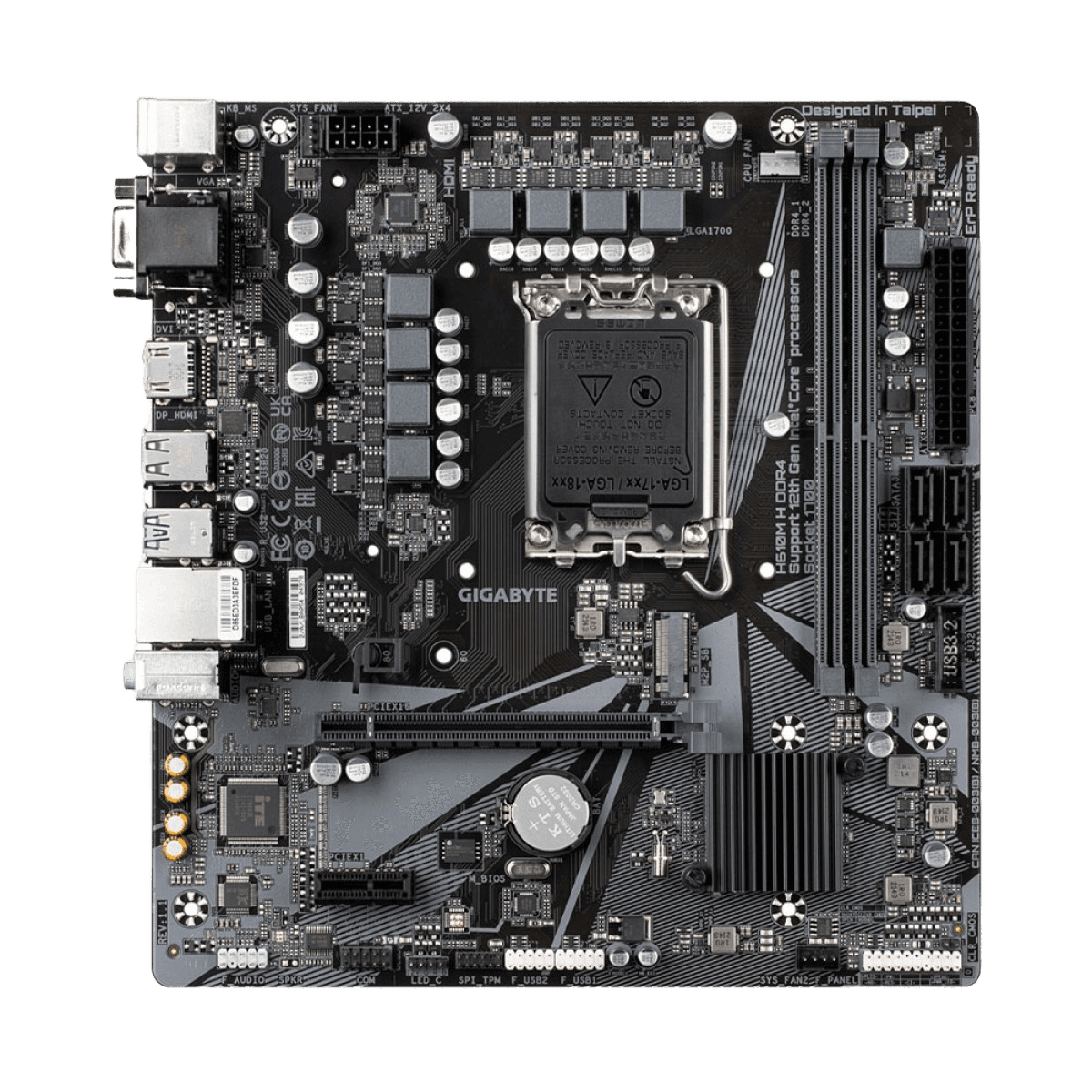 Placa Mãe Gigabyte H610, Chipset H610, Intel LGA 1700, mATX, DDR4